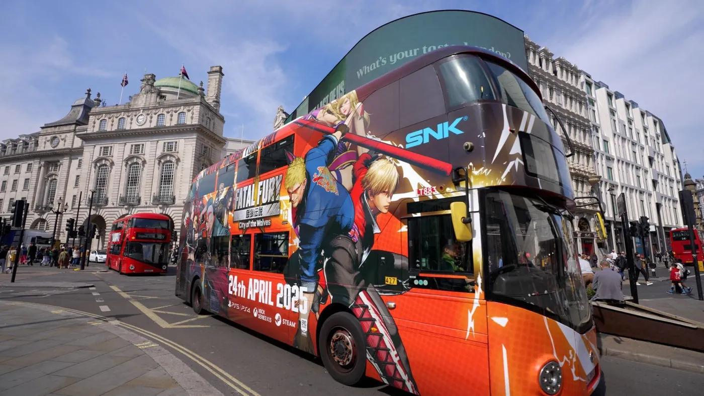 Full bus wrap passing Piccadilly Circus, London