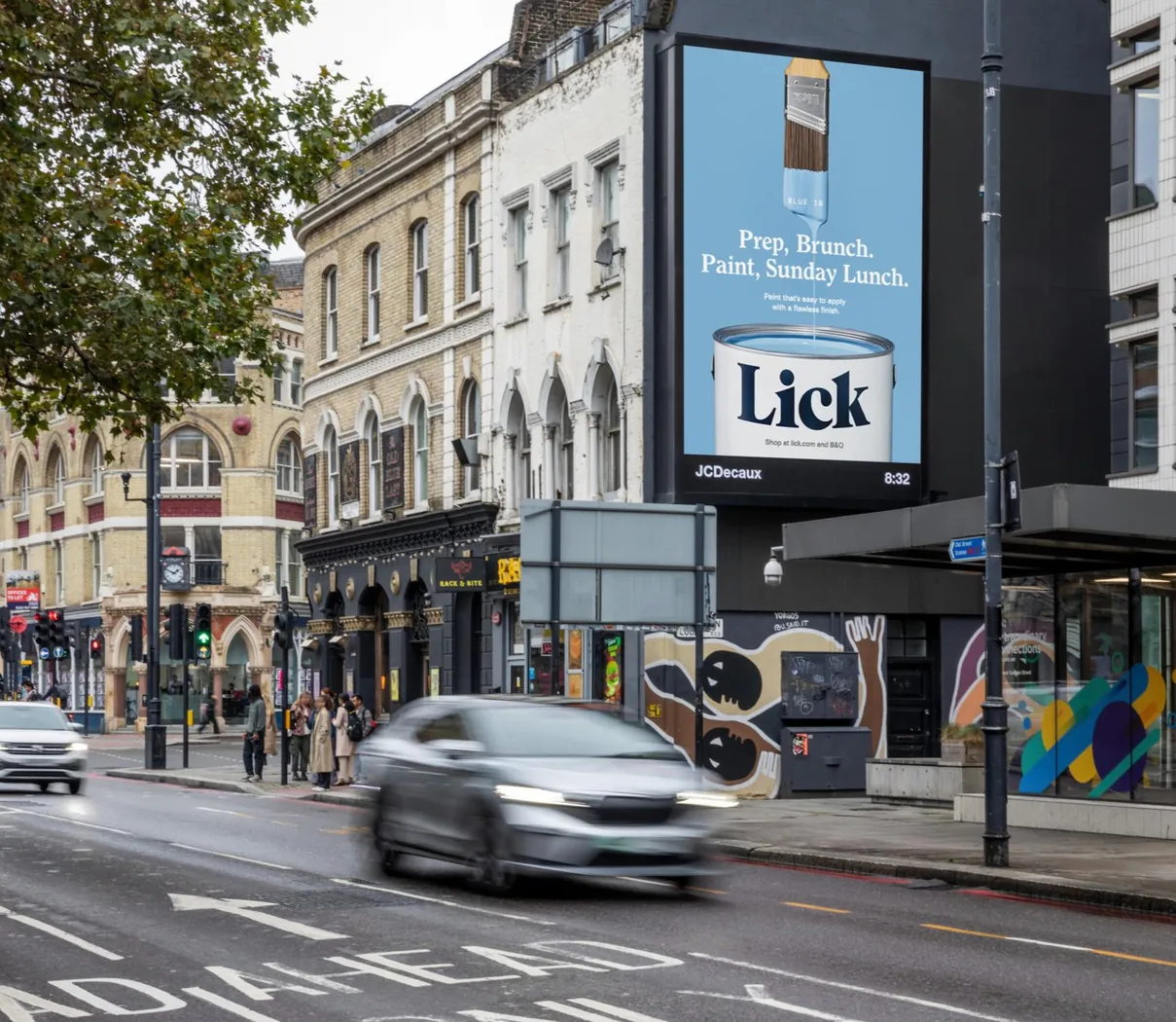 Roadside digital screen on a city high street