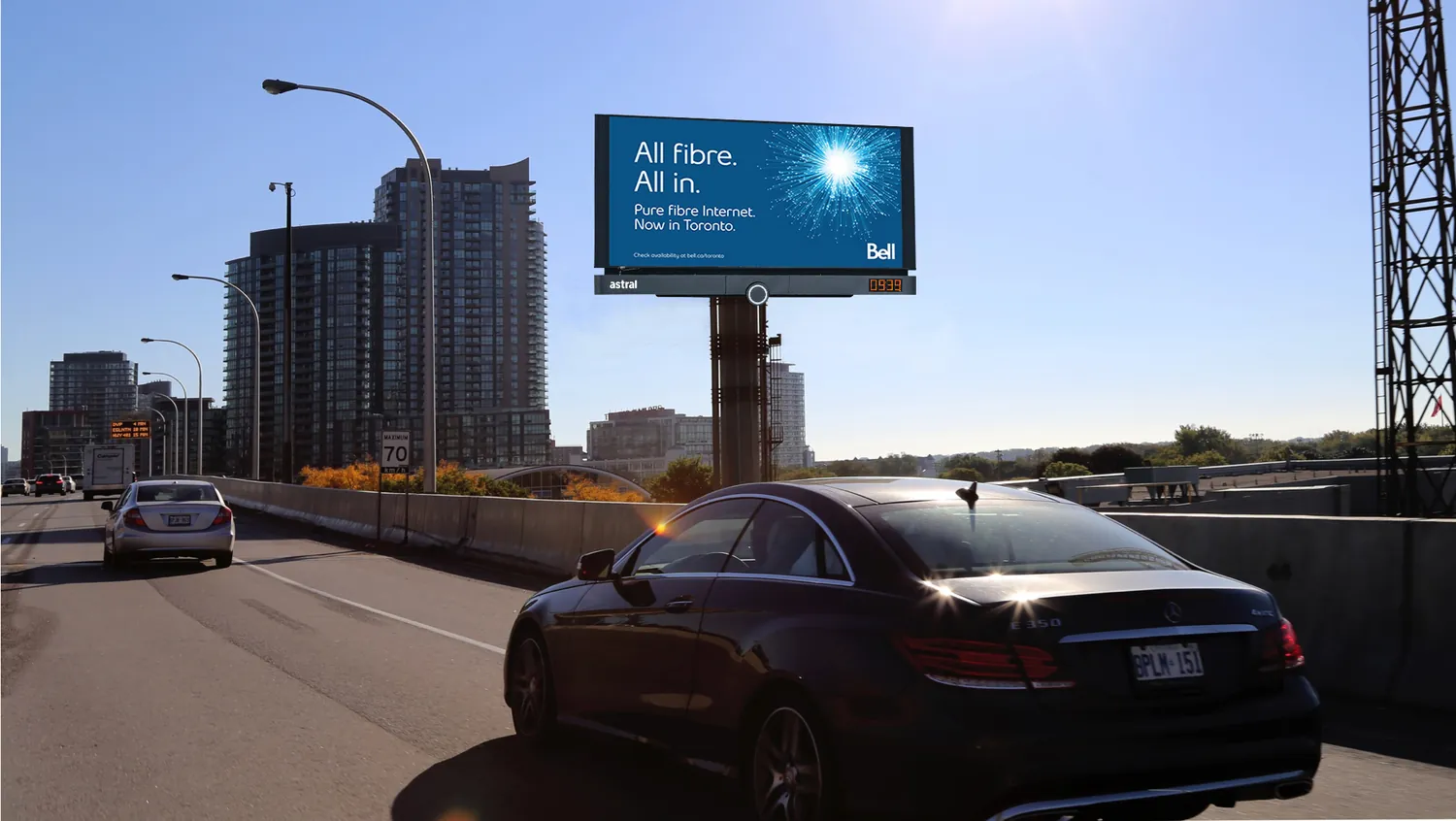Digital billboard beside the Gardiner Expressway, Toronto