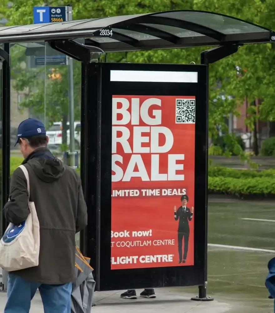 Pattison digital transit shelter in Metro Vancouver