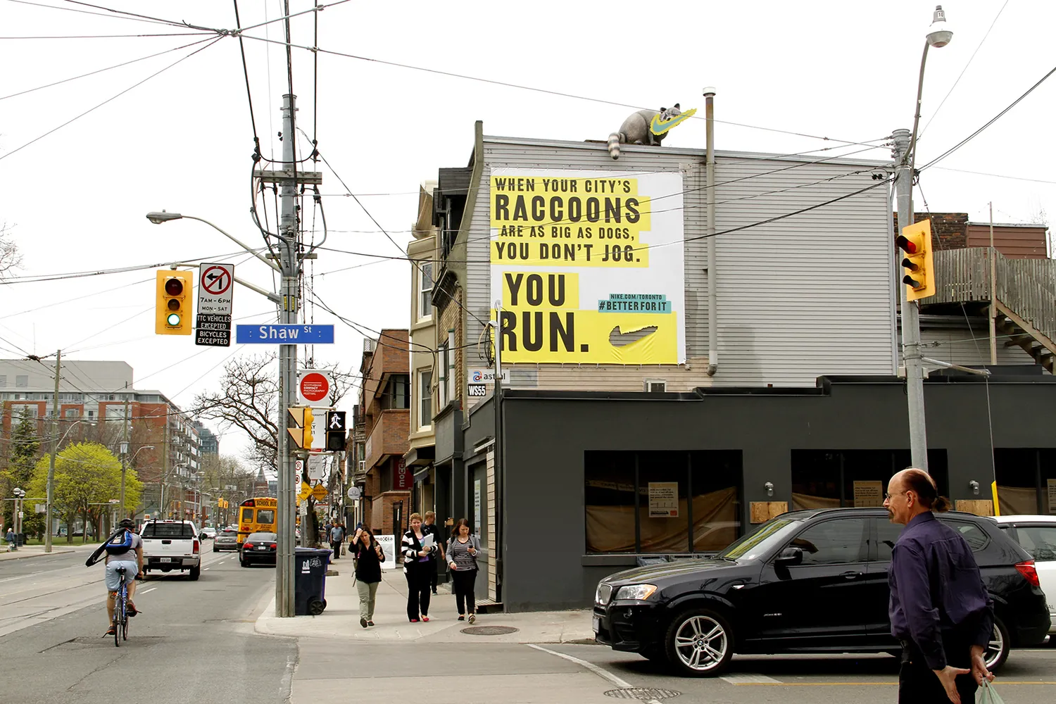 Large format wallscape on a corner building in Toronto